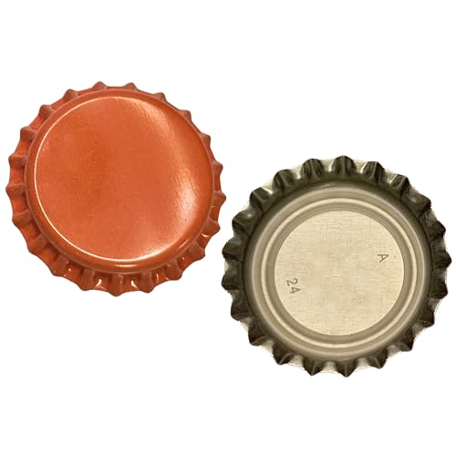 FastRack 144 Oxygen Absorbing Beer Bottle Caps | 26mm Pry-Off Orange Standard Homebrew Bottle Tops for Glass Bottles | PVC-Free Crown Caps for Beer Bottling - color: Orange
