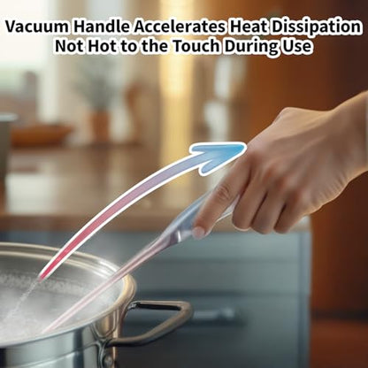Newness 4 Pcs Cooking Utensils Set, 304 Stainless Steel Kitchen Utensils Set, Metal Kitchen Accessories, Include Soup Ladle, Slotted Skimmer Spoon, Spaghetti Spoon and Spatula, Dishwasher Safe - size: 4 PCS Cooking Utensils Set