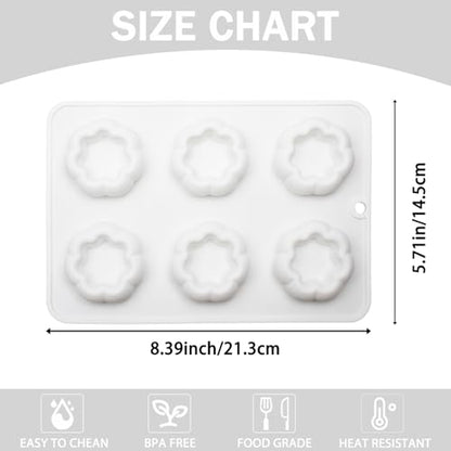 Silicone Flower Pot Shape Molds for Chocolate, Candy | 6-Cavity Flower-shaped Mousse Molds for Jello, Cookie, Pudding, Pastry, 8.39 x 5.71 x 0.71 inches, Nonstick, Flexible - color: White-R0194