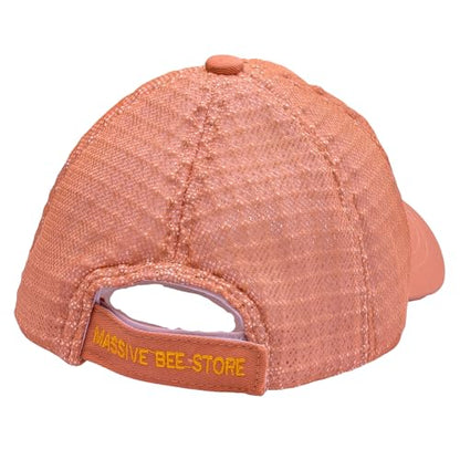 Three Layer Ventilated Beekeeping Veil in Round (3-Layer Hat, Sand/Peach P-Cap) - color: Sand/Peach P-CAP