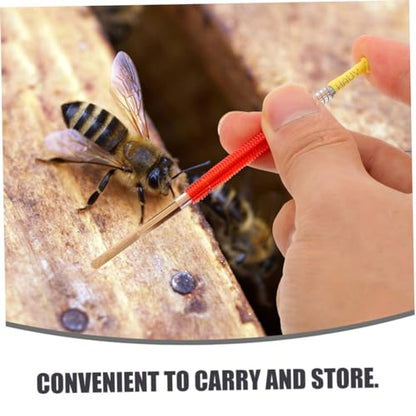 LIOOBO 2Pcs Beekeeping Hive Tool Durable Bee Grafting Needle Moving Needle Essential for Queen Rearing Non Slip Handle for Easy Use
