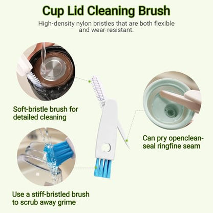 4-in-1 Bottle Brush, 16 Inches Stainless Steel Bottle Cleaner Brush with Long Handle Narrow Neck Bottle Brush, Straw Brush & Lid Brushe for Cleaning Wine Glasses,Coffee Mugs,Tumblers,Wine Decanters - color: Blue-4