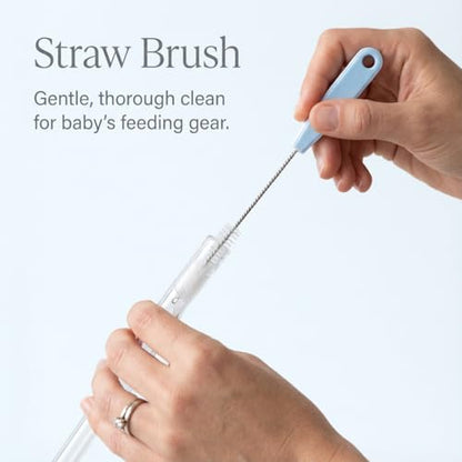Ariseno 4-in-1 Baby Bottle Brush Set, Bottle Brush for Baby, Bottle Cleaner Brush Set, Including Nylon Bottle Brush, Bottle Cap Brush, Straw Brush, Nipple Brush, BPA-Free (Blue) - color: Blue-nylon