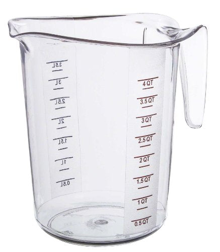 4-Quart Plastic Measuring Cup - size: 4-Quart