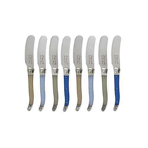 French Home Laguiole Spreaders, Set of 8, Blue and Cream - style: Blue and Cream