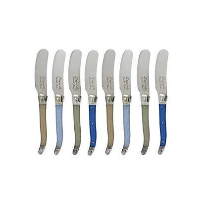 French Home Laguiole Spreaders, Set of 8, Blue and Cream - style: Blue and Cream