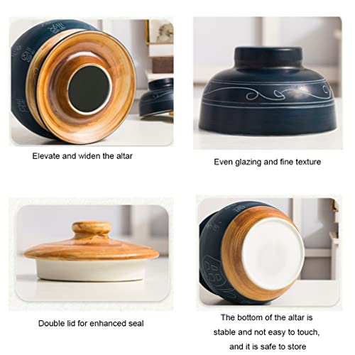 ZHOUXIAO Retro Traditional Chinese Porcelain Pickle Jar, Ceramics Fermentation Crock Pickling Pot,Fermenting Jar with Water Seal Airlock Lid Stoneware Fermenter for Kimchi Sa 3.5KG