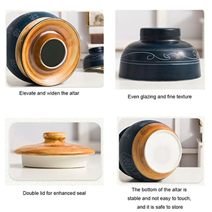ZHOUXIAO Retro Traditional Chinese Porcelain Pickle Jar, Ceramics Fermentation Crock Pickling Pot,Fermenting Jar with Water Seal Airlock Lid Stoneware Fermenter for Kimchi Sa 3.5KG