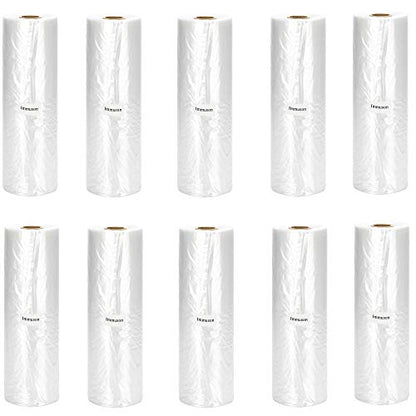 Immuson Food Storage Bags, 12 x 20 Plastic Produce Bag on a Roll Fruits, Vegetable, Bread, Food Storage Clear Bags (10 Rolls-3500 Bags) - size: 10 Rolls-3500 Bags