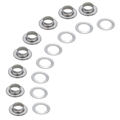 140 Sets 5/16 Inch Sewing Grommets Eyelets Stainless Steel with Washers for Shoes, Bead Cores, Clothes, Leather, Canvas, Banner (8mm Silver) - size: 8mm