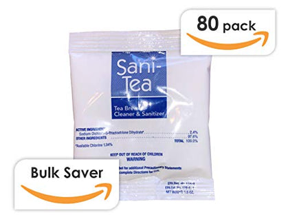 Stera Sheen Sani-Tea - 1.5 Ounce Packets - Tea Brewer, Dispenser Cleaner and Sanitizer - Remove Tea Residues and Oils, Ensure Food Safety, 80 Packets Per Case