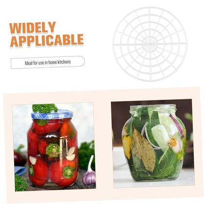 Garneck 5pcs Round Mesh Vegetable Fermentation Press Rack Pickle Keeper with Strainer Efficient Fermenting Weights for Jars Crocks Home Canning and Pickling