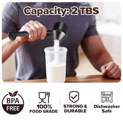 2 Pcs Coffee Scoop & Funnel for Reusable K-Cup Pods, 2Tbsp Dosing Spoon, 51mm Espresso Tamper, BPA-Free PCTG, Dishwasher Safe, Fits Espresso Machines, For Coffee & Protein Powder, Black, 2 Models A&B - color: Upgrade Black