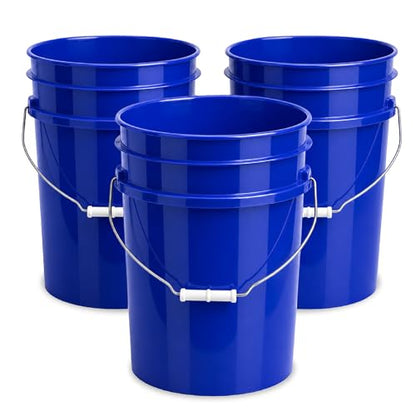 ePackageSupply 5 Gallon Bucket - Food Grade Bucket, Metal Handle Grip, BPA-Free, Heavy-Duty 90 Mil HDPE Plastic Pail, Stackable Utility Container, Made in USA, Lid Not Included, Blue, 3 Packs - color: Blue, size: 3 Packs