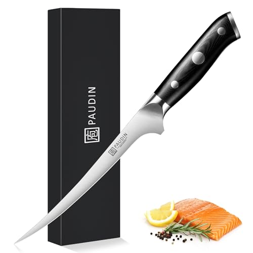 PAUDIN Fillet Knife, 7" Flexible Boning Knives with G10 Handle, Dishwasher Safe High Carbon German Steel Fish Knife for Meat Trimming, Deboning & Skinning,Professional Holiday BBQ Cooking Gift for Men - size: Fillet Knife - 7 inch
