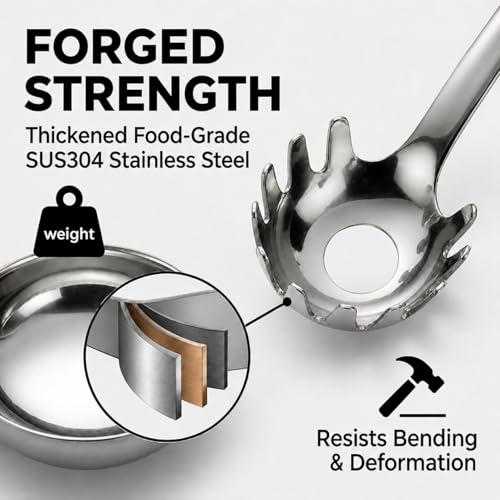 18/10 Stainless Steel Soup Ladle and Pasta Server Set, 2-Piece | Premium 18/10 stainless steel soup ladle and pasta server with ergonomic heat-resistant handles for everyday cooking. - color: Green
