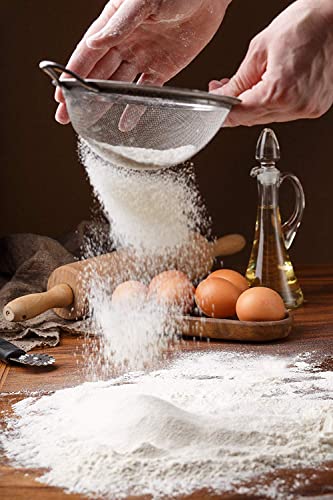 Set of 2 Stainless Steel Mesh Strainers for Kitchen - 5.5 inch Round Fine Mesh Strainer & 3.4 inch Conical Strainer Fine Mesh - Ideal to Sieve Pasta Noodles, Quinoa, Tea, Coffee, Juices, Flour - size: 5.5 inch & 3.4 inch