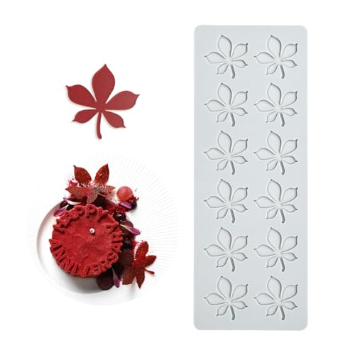 mostsom Silicone Mold 3D Hollow Leaf Lace for Baking, Chestnut Leaves Fondant Molds, Resin, Polymer Clay - Cake Cupcake Decor, Sugar Craft, Wedding Dessert (G_ Chestnut Leaves) - size: G_ Chestnut Leaves