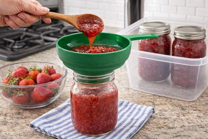 Silicone Kitchen Funnel, Foldable Food Grade Wide Mouth, Dishwasher Safe Funnel for Liquid Powder Jam Oil Kitchen Use