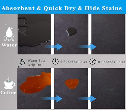 Dish Drying Mat for Kitchen Counter,Drying Mat for Dish Rack,Absorbent Hide Stain Rubber Mat,Coffee Mat, Kitchen Counter Mat (Black, 12"x19") - size: 12" x 19"