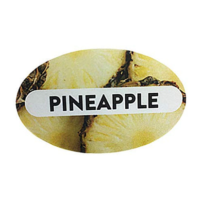 Pineapple Grocery Store Food Labels 1.25 x 2 Inch Oval Shape 500 Total Adhesive Stickers - color: Pineapple