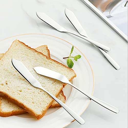 VANRA Cheese Spreader Knife Set 4-Piece Stainless Steel Butter Knife Small Sandwich Condiment Jam Bread Cream Canape Knives Spatula 5.9-inch - size: Pointed Tip