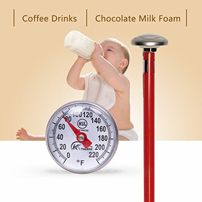 KT THERMO Instant Read 1-Inch Dial Thermometer(4-Pack),Best for The Coffee Drinks,Chocolate Milk Foam - size: 4-PACK