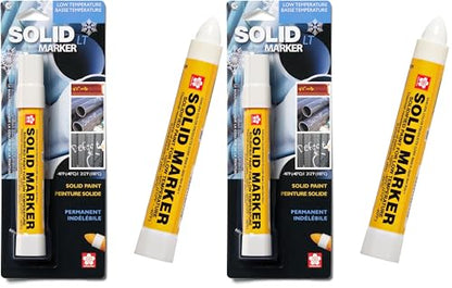 Sakura Solid Paint Markers with Twist Up Tip - Low Temperature Permanent Marker Pens - Window, Wood, & Glass Marker - White Paint - 2 Pack - size: 1 Count (Pack of 2)