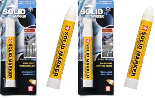 Sakura Solid Paint Markers with Twist Up Tip - Low Temperature Permanent Marker Pens - Window, Wood, & Glass Marker - White Paint - 2 Pack - size: 1 Count (Pack of 2)