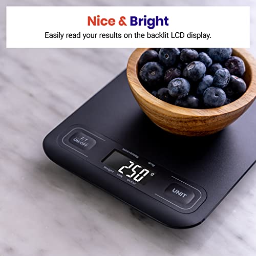 Etekcity Food Kitchen Scale, Digital Mechanical Weighing Scale,Grams and Ounces for Weight Loss, Baking, Cooking, Keto and Meal Prep,Packages, Liquids, Jewelry, LCD Display, Medium, Black - color: Midnight Black