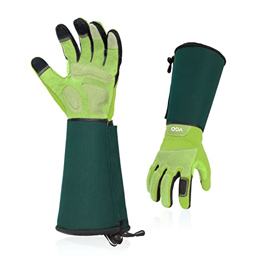 Vgo... Gardening Gloves Ladies,Safety Work Gloves,Long Sleeves Gauntlet,Puncture Proof,Touchscreen(Size S,Light green,SL7477) - color: 1 Pair - Spring Green, size: Women's Small