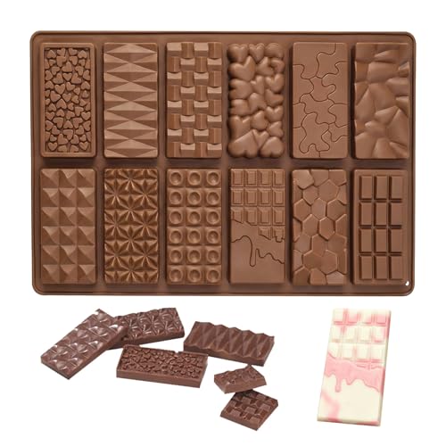 1 Pieces Silicone Break Apart Chocolate Moulds,Silicone Square Mold,Non-Stick Candy Chocolate Bar Mold,Reusable Candy Protein Silicone Chocolate Mold - color: 1PCS