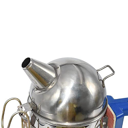 Stainless Steel Electric Bee Smoker Sprayer Bee Smoke Transmitter Kit, New Bee Hive Smoker Apiculture Beekeeping Tool with Heat Shield Protection