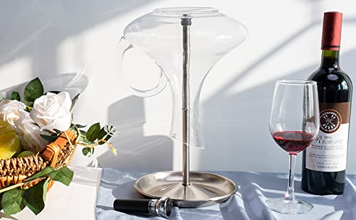 Wine Decanter Drying Stand with Silicone Head to Prevent Scratches-Detachable Shelf Decanter Rack Holder with Drip Catching Base with Wine Bottle Stopper, Decanter and Wine Glass NOT Included - style: Decanter Drying Stand D