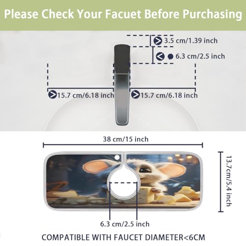 Kitchen Sink Splash Guard Behind Faucet Mat for Kitchen Sink Rat Cheese Super Absorbent Faucet Guard Draining Mat Non-Slip Fast Drying Mat Faucet Handle Drip Catcher