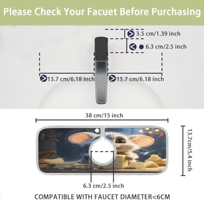 Kitchen Sink Splash Guard Behind Faucet Mat for Kitchen Sink Rat Cheese Super Absorbent Faucet Guard Draining Mat Non-Slip Fast Drying Mat Faucet Handle Drip Catcher