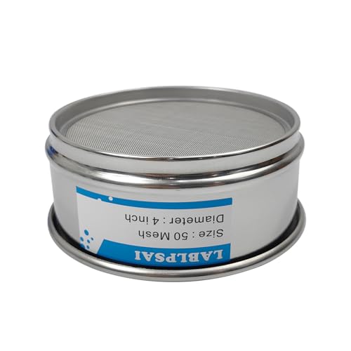 50 Mesh Lab Sieves 4" Diameter 304 Stainless Steel Wire Cloth Test Sieve for Industrial Laboratory Home - size: 50 mesh