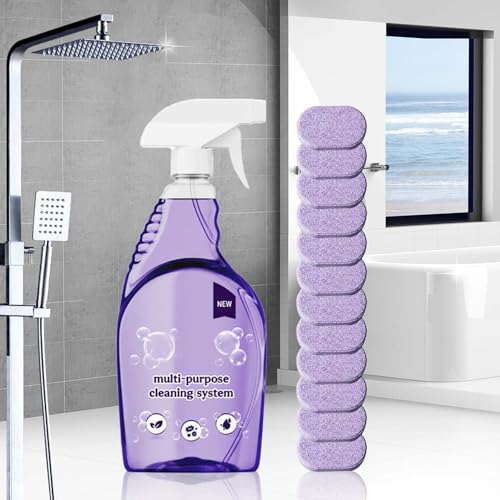 Clean Spray Cleaner for Ovens, Spray Oven Cleaner, Multi-Surface Cleaners with Concentrated Cleaning Tablets, Multi Purpose Cleaning for Ovens, for Kitchen,Bathroom (1 Bottle+12 Pcs)