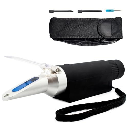 0–32% Brix Lighted Handheld Analog Refractometer with ATC, Durable LED Illuminated Brix Meter for Sugar Content, Juice and Syrup Testing, Fruit Vegetable Samples and Measurement - style: Analog Lighted