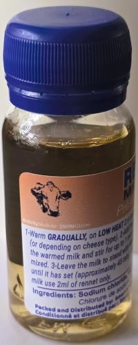 Liquid Rennet - Vegetarian Rennet for Cheese Making 50ml Microbial Coagulant