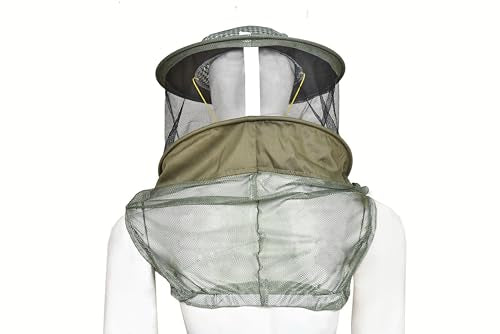 Beekeeping Veil Hat for Beekeepers 360° Protective High Visibility Mesh Breathable Ventilated Design Secure Elastic Fit (BP-105 Brown-1 Pack Veils) - color: Brown, size: 1-pack