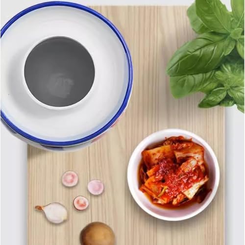 Porcelain Pickle Jar, Ceramics Fermentation Crock Pickling Pot,Fermenting Jar with Water Seal Airlock Lid(C,4kg) - color: C, size: 4kg