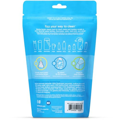 Bottle Bright Cleaning Tablets 12, 36, 78 Count – Water Bottle Cleaner for Stainless Steel, Tumblers, Thermos | Removes Coffee Tea Stains, Eliminates Odors, Easy and Safe Cleaning - size: 78 Count (Pack of 1)