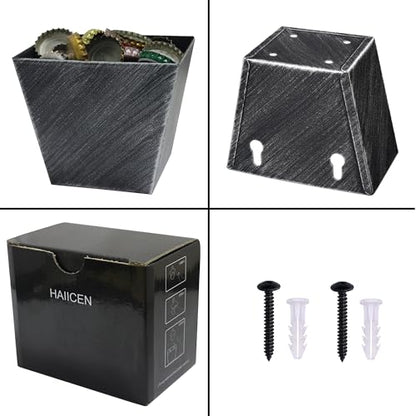 Antique Silver Beer Cap Catcher Wall Mount Stainless Steel Bottle Cap Bucket with Drain Holes for Outdoor BBQ Post - color: Aged Silver