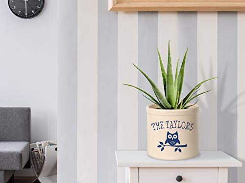 Personalized 2 Gallon Pot with owl Design