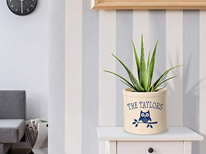 Personalized 2 Gallon Pot with owl Design
