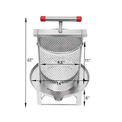 Fruit Wine Press 3.3 Gallon Manual Grape Presser for Wine Juice Making DIY Large Fruit Honey Presser Apple Cider Grape Juice Press Extractor - color: 3.3 Gallon