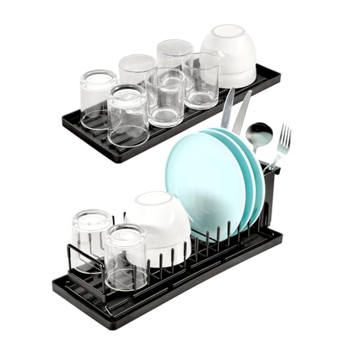 Cup Drying Rack Dish Drying Water Bottle Dryer Rack Long Kitchen Sink Counter Drainer Over Tray Plate Forks Glass Cups Spoons Organizer