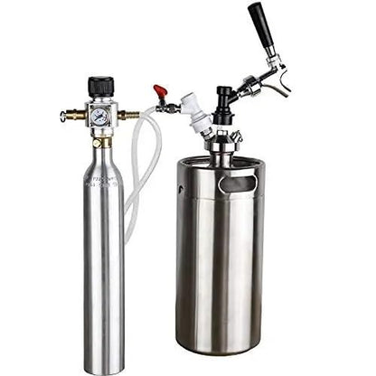 Home Brew Equipment Kegging Tools Mini Gas Regulator Soda Keg Regulator Co2 Keg Charger 0-90PSI for Soda Maker Sparkling Water Beer Soda Bottle Tr21.4 (Tr21.4)