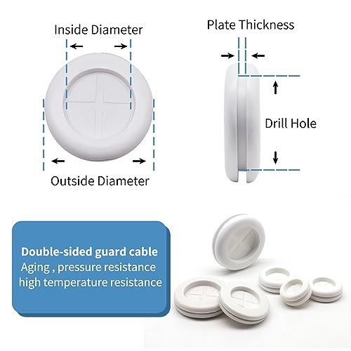 66Pcs Rubber Grommet Assorted Kit, Drill Hole Firewall Hole Plugs Wire Protection, 6 Sizes 1-13/16" 1-1/2" 1" 7/8" 5/8" 3/16" - size: 6 Sizes-White